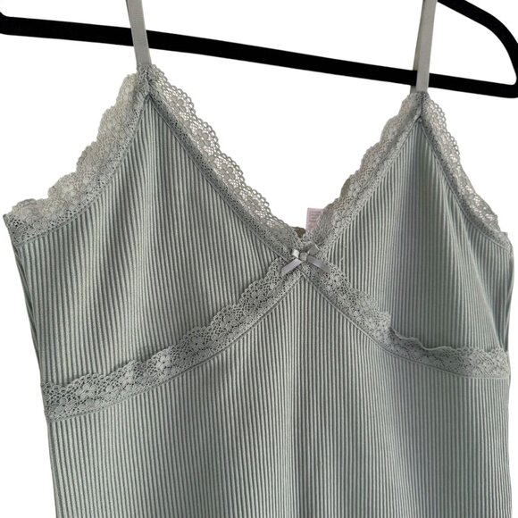 H&M DIVIDED Women's Sleeveless V-Neck Ribbed Knit Green Mini Dress Size M - Picture 3 of 9